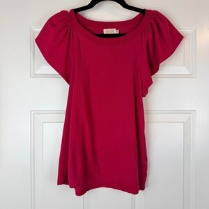 Nation LTD Savannah flutter tee pink size small